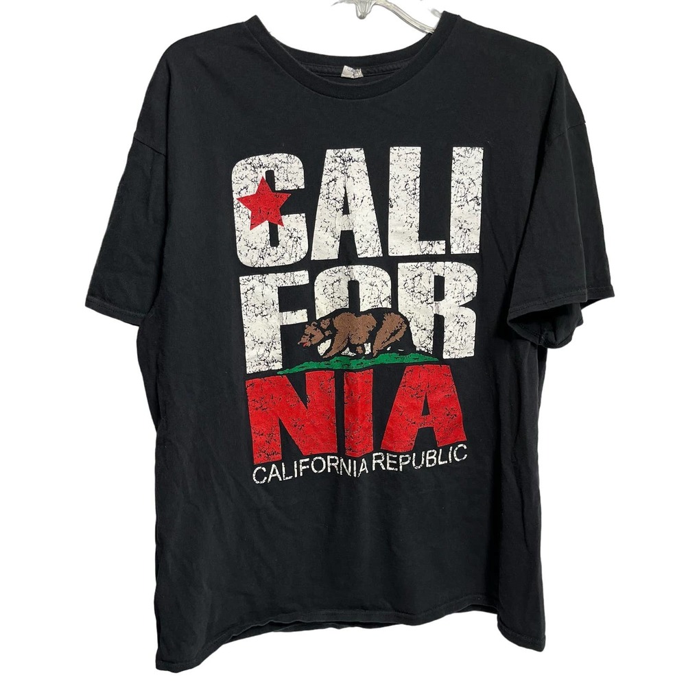 California Republic Bear T-Shirt Grizzly Cali CA  Mens Tees Shirt Size CL